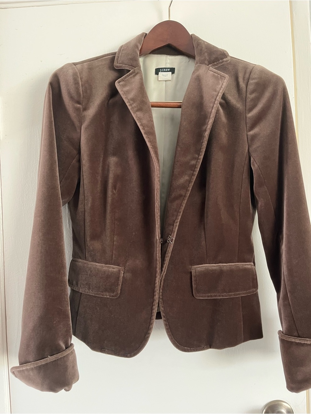 J. Crew Chocolate Brown Velvet Tailored Blazer